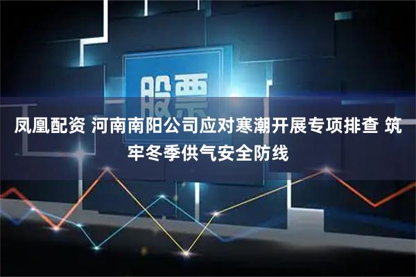 凤凰配资 河南南阳公司应对寒潮开展专项排查 筑牢冬季供气安全防线
